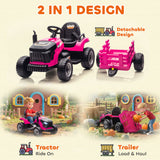 AIYAPLAY 12V Ride on Tractor and Trailer with Remote Control, Music, Shifter, Start-Up Sound, for Kids Ages 3-8 Years, Pink AIYAPLAY 12V Ride on Tractor and Trailer with Remote Control, Music, Shifter, Start-Up Sound, for Kids Ages 3-8 Years, Pink