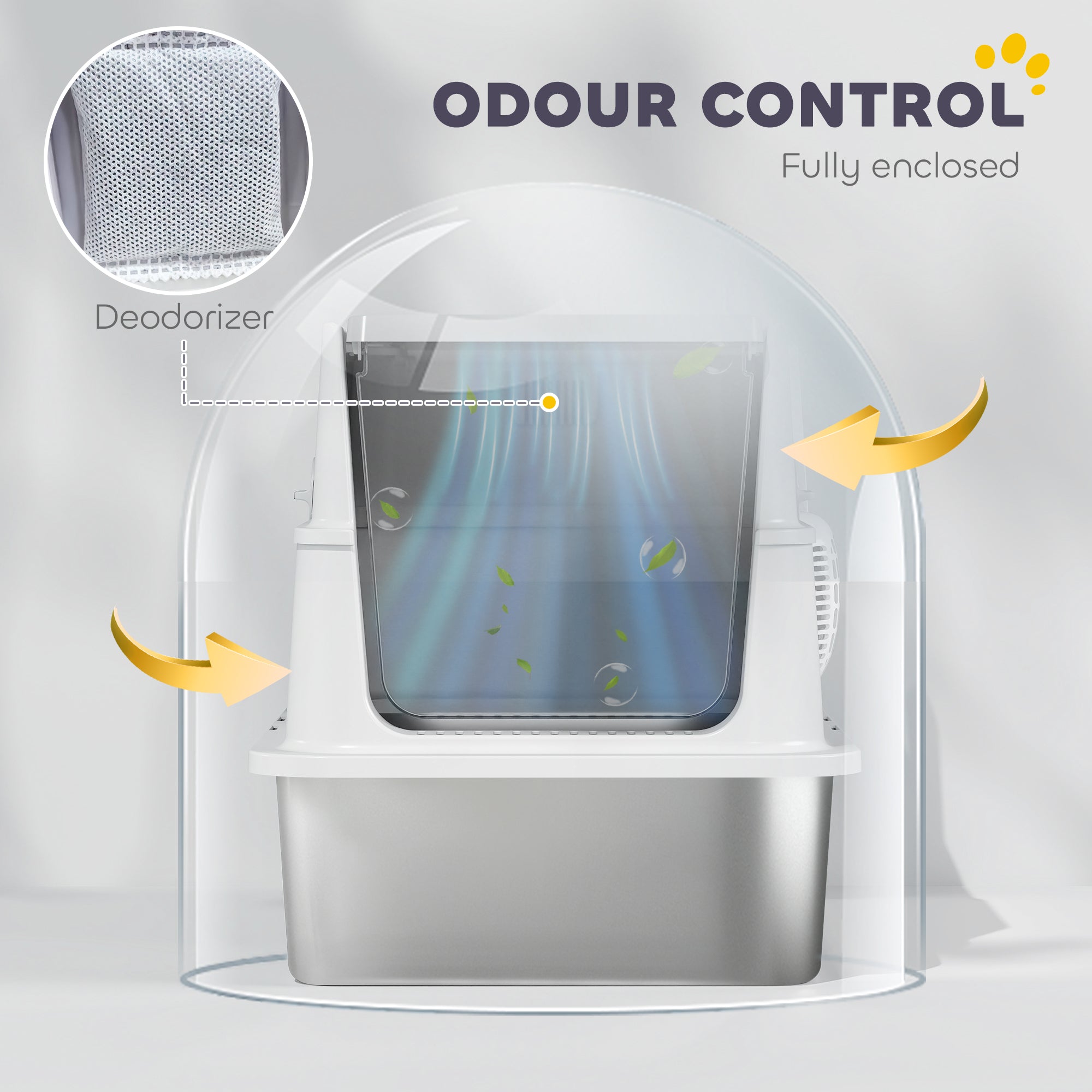 PawHut Extra Large Stainless Steel, Cat Litter Tray with Scoop, Flip Top PawHut Extra Large Stainless Steel, Cat Litter Tray with Scoop, Flip Top