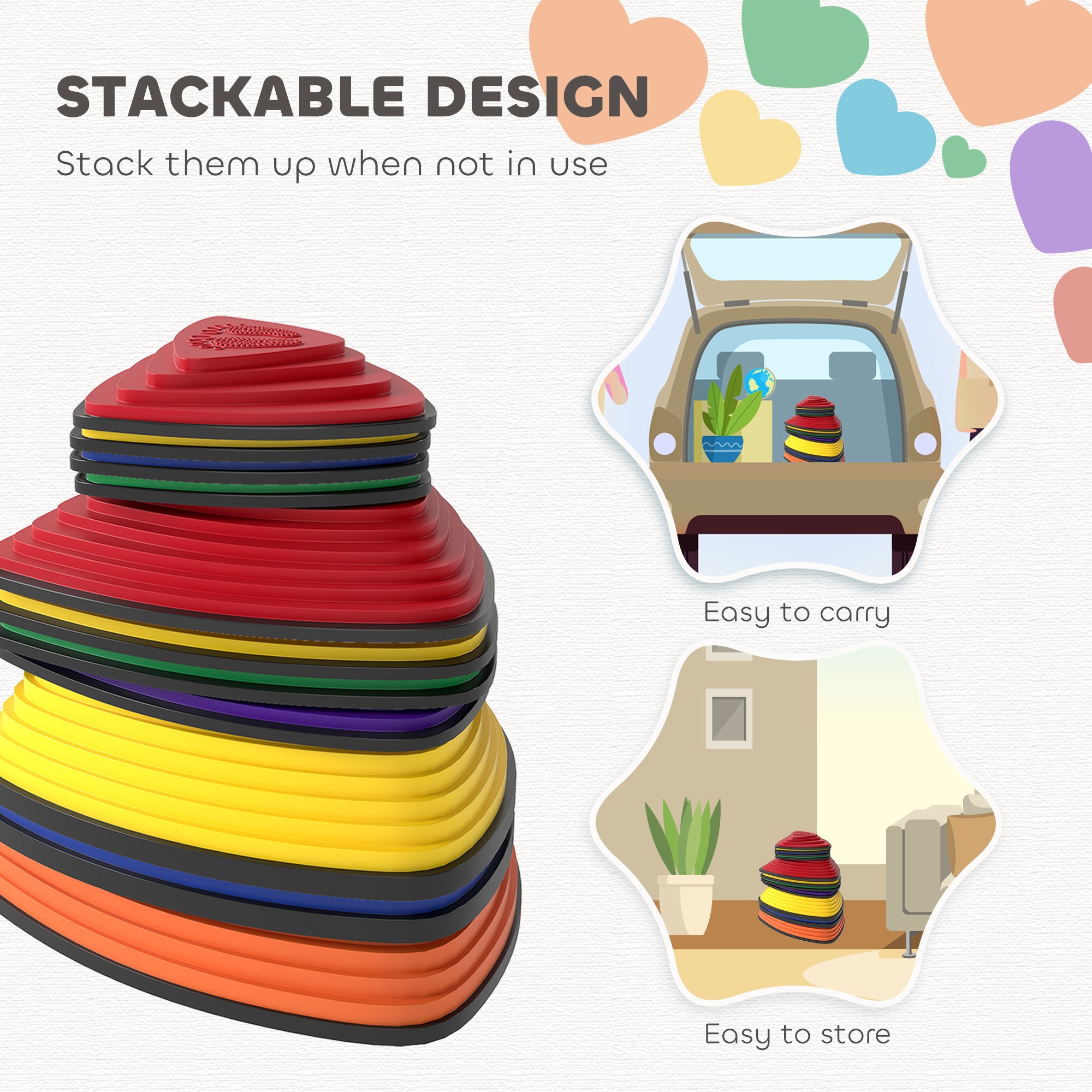 AIYAPLAY 11-Piece Stepping Stones for Kids, Stackable Sensory Toys Outdoor Indoor, Obstacle Course for Balance and Motor Skills AIYAPLAY 11-Piece Stepping Stones for Kids, Stackable Sensory Toys Outdoor Indoor, Obstacle Course for Balance and Motor Skills