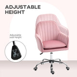 Elegant HOMCOM Velvet-Feel Tub Office Chair, with Seat Cushion - Dark Pink Elegant HOMCOM Velvet-Feel Tub Office Chair, with Seat Cushion - Dark Pink