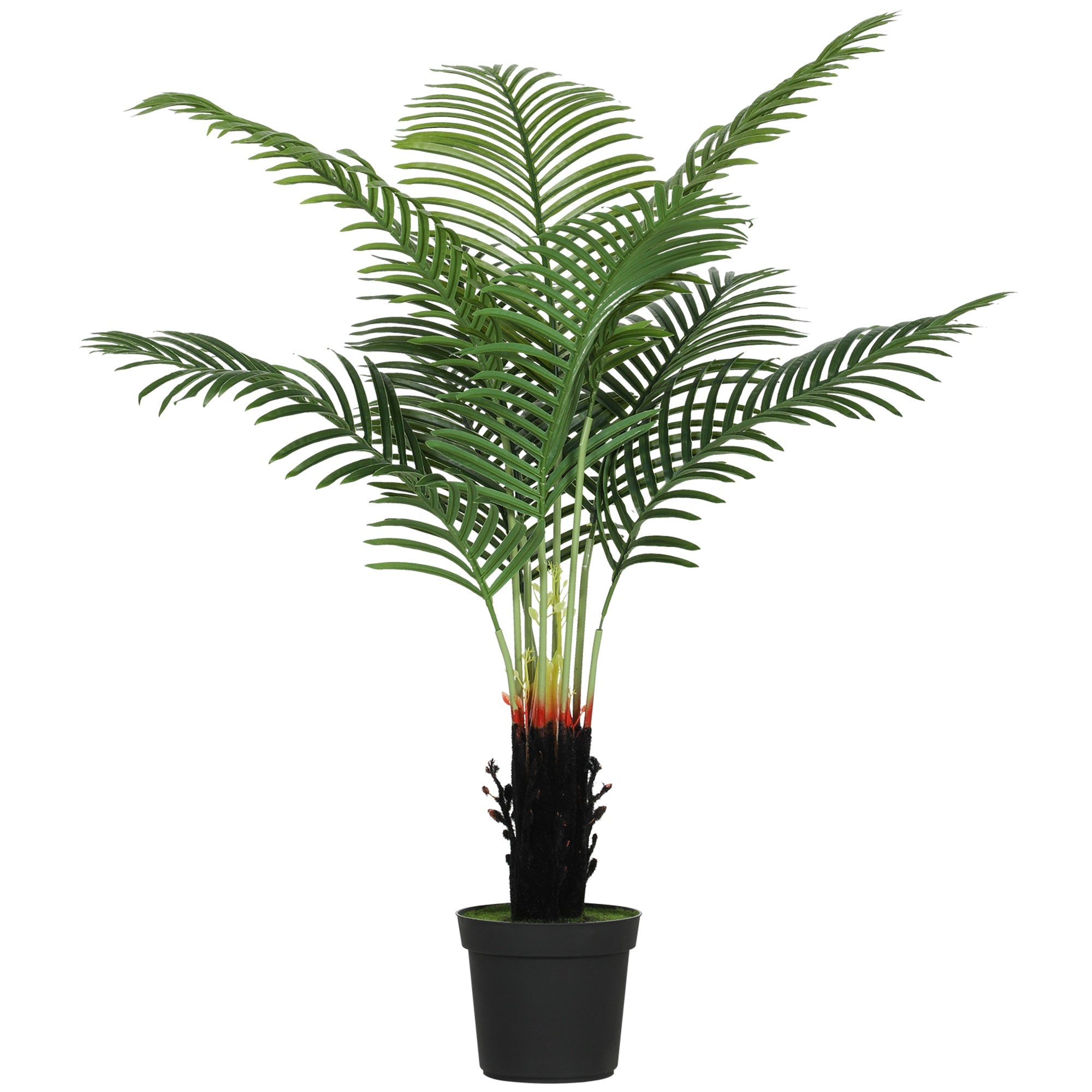 Elegant HOMCOM 120cm Artificial Areca Palm Tree with 9 PE Leaves, Decorative Artificial Plant with Plastic Pot and Flocked Soil, Fake Plant for Home Office Decor, Green Elegant HOMCOM 120cm Artificial Areca Palm Tree with 9 PE Leaves, Decorative Artificial Plant with Plastic Pot and Flocked Soil, Fake Plant for Home Office Decor, Green