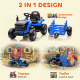 AIYAPLAY 12V Ride on Tractor and Trailer with Remote Control, Music, Shifter, Start-Up Sound, for Kids Ages 3-8 Years, Blue AIYAPLAY 12V Ride on Tractor and Trailer with Remote Control, Music, Shifter, Start-Up Sound, for Kids Ages 3-8 Years, Blue