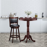 Wooden Pub Pedestal Dining Table with Stable Base and Spacious Tabletop Wooden Pub Pedestal Dining Table with Stable Base and Spacious Tabletop