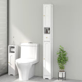 Elegant HOMCOM 185 cm Tall Bathroom Cabinet with Arched Doors - White Elegant HOMCOM 185 cm Tall Bathroom Cabinet with Arched Doors - White