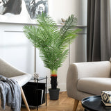 Elegant HOMCOM 150cm Artificial Areca Palm Tree with 12 PE Leaves, Decorative Artificial Plant with Plastic Pot and Flocked Soil, Fake Plant for Home Office Decor, Green Elegant HOMCOM 150cm Artificial Areca Palm Tree with 12 PE Leaves, Decorative Artificial Plant with Plastic Pot and Flocked Soil, Fake Plant for Home Office Decor, Green