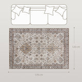 Elegant HOMCOM Vintage Area Rug, Non-Slip Washable Rug, Flannel Floor Carpet for Living Room, Bedroom, Dining Room, Home Office, 170 x 120 cm, Beige Elegant HOMCOM Vintage Area Rug, Non-Slip Washable Rug, Flannel Floor Carpet for Living Room, Bedroom, Dining Room, Home Office, 170 x 120 cm, Beige