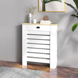 Elegant HOMCOM 95.5H x 78Wcm Radiator Cover, with Drawer - White Elegant HOMCOM 95.5H x 78Wcm Radiator Cover, with Drawer - White