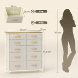 Elegant HOMCOM Chest of Ten Fabric Drawers - Beige Elegant HOMCOM Chest of Ten Fabric Drawers - Beige