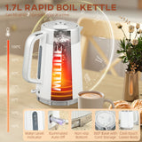 Elegant HOMCOM Electric Kettle and Toaster Set, 3000W 1.7L UK Strix Thermostat Rapid Boil Jug Kettle with Limescale Filter, Cool Touch Body, 4 Slice Toaster with 7 Browning Controls, Crumb Tray, White Elegant HOMCOM Electric Kettle and Toaster Set, 3000W 1.7L UK Strix Thermostat Rapid Boil Jug Kettle with Limescale Filter, Cool Touch Body, 4 Slice Toaster with 7 Browning Controls, Crumb Tray, White