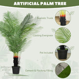 Elegant HOMCOM 150cm Artificial Areca Palm Tree with 12 PE Leaves, Decorative Artificial Plant with Plastic Pot and Flocked Soil, Fake Plant for Home Office Decor, Green Elegant HOMCOM 150cm Artificial Areca Palm Tree with 12 PE Leaves, Decorative Artificial Plant with Plastic Pot and Flocked Soil, Fake Plant for Home Office Decor, Green