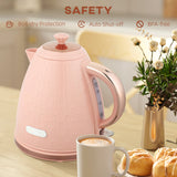 Elegant HOMCOM 3kW Rapid Boil Honeycomb Kettle - Light Pink Elegant HOMCOM 3kW Rapid Boil Honeycomb Kettle - Light Pink