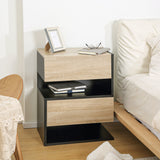 Elegant HOMCOM Floating Bedside Table Set of 2, Wall Mounted Bedside Cabinet with Drawer and Open Shelf, Modern Nightstand for Bedroom, 46 x 30 x 30 cm, Oak Tone Elegant HOMCOM Floating Bedside Table Set of 2, Wall Mounted Bedside Cabinet with Drawer and Open Shelf, Modern Nightstand for Bedroom, 46 x 30 x 30 cm, Oak Tone