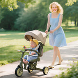 AIYAPLAY 5 in 1 Kids Trike with Adjustable Backrest, Toddler Tricycle with Push Handlebar, Adjustable Backrest, Dark Green AIYAPLAY 5 in 1 Kids Trike with Adjustable Backrest, Toddler Tricycle with Push Handlebar, Adjustable Backrest, Dark Green