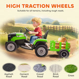 AIYAPLAY 12V Ride on Tractor and Trailer with Remote Control, Music, Shifter, Start-Up Sound, for Kids Ages 3-8 Years, Green AIYAPLAY 12V Ride on Tractor and Trailer with Remote Control, Music, Shifter, Start-Up Sound, for Kids Ages 3-8 Years, Green