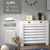 Elegant HOMCOM 95.5H x 111Wcm Radiator Cover, with Drawer - White Elegant HOMCOM 95.5H x 111Wcm Radiator Cover, with Drawer - White