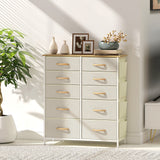 Elegant HOMCOM Chest of Ten Fabric Drawers - Beige Elegant HOMCOM Chest of Ten Fabric Drawers - Beige