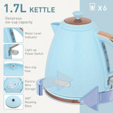 Elegant HOMCOM Kettle and Toaster Set, 1.7L 3000W Fast Boil Jug Kettle, 4 Slice Toaster with 7 Level Browning Controls, Light Blue Elegant HOMCOM Kettle and Toaster Set, 1.7L 3000W Fast Boil Jug Kettle, 4 Slice Toaster with 7 Level Browning Controls, Light Blue
