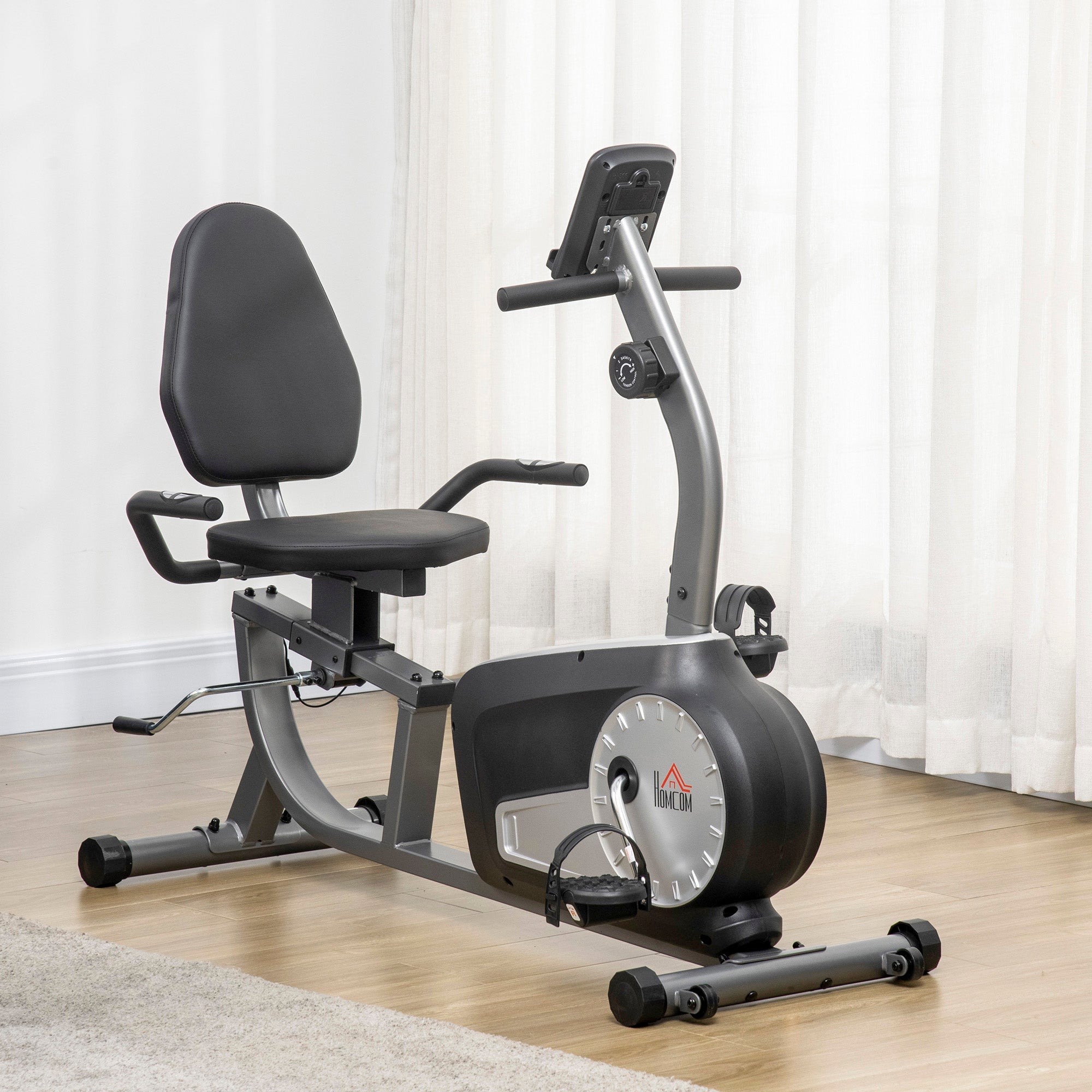 Elegant HOMCOM Exercise Bike with LCD Display, Stationary Bike with Quiet 8-Level Magnetic Resistance, Adjustable Seat and Backrest, Indoor Cycling Exercise Equipment for Home Gym Fitness Workout Training Elegant HOMCOM Exercise Bike with LCD Display, Stationary Bike with Quiet 8-Level Magnetic Resistance, Adjustable Seat and Backrest, Indoor Cycling Exercise Equipment for Home Gym Fitness Workout Training