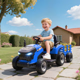 AIYAPLAY 12V Ride on Tractor and Trailer with Remote Control, Music, Shifter, Start-Up Sound, for Kids Ages 3-8 Years, Blue AIYAPLAY 12V Ride on Tractor and Trailer with Remote Control, Music, Shifter, Start-Up Sound, for Kids Ages 3-8 Years, Blue