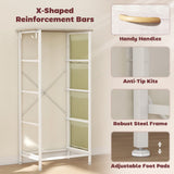 Elegant HOMCOM Chest of Four Fabric Drawers - Natural Wood Finish Elegant HOMCOM Chest of Four Fabric Drawers - Natural Wood Finish