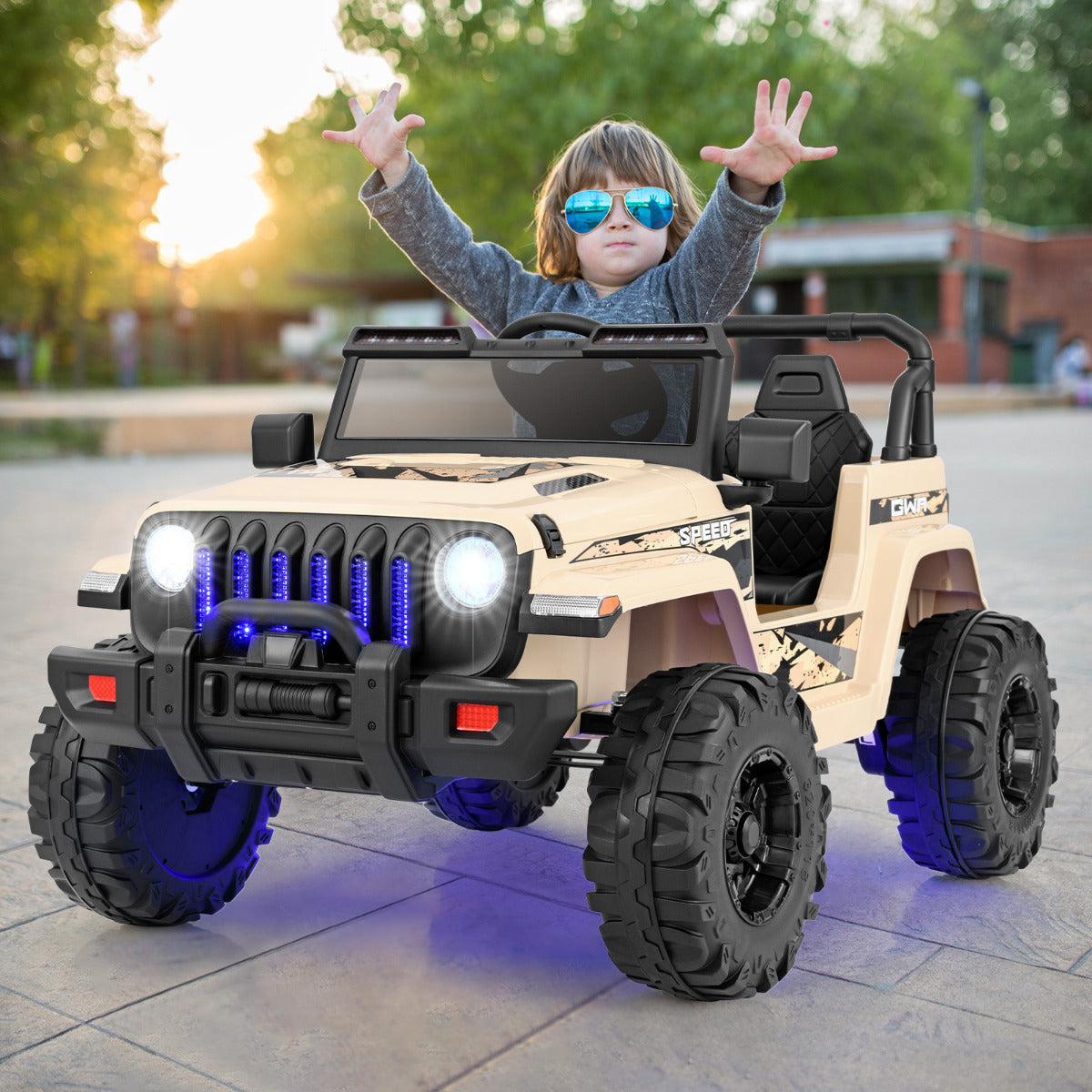 12V Kids Ride on Truck with 2.4G Parental Remote Control and Music- 12V Kids Ride on Truck with 2.4G Parental Remote Control and Music-