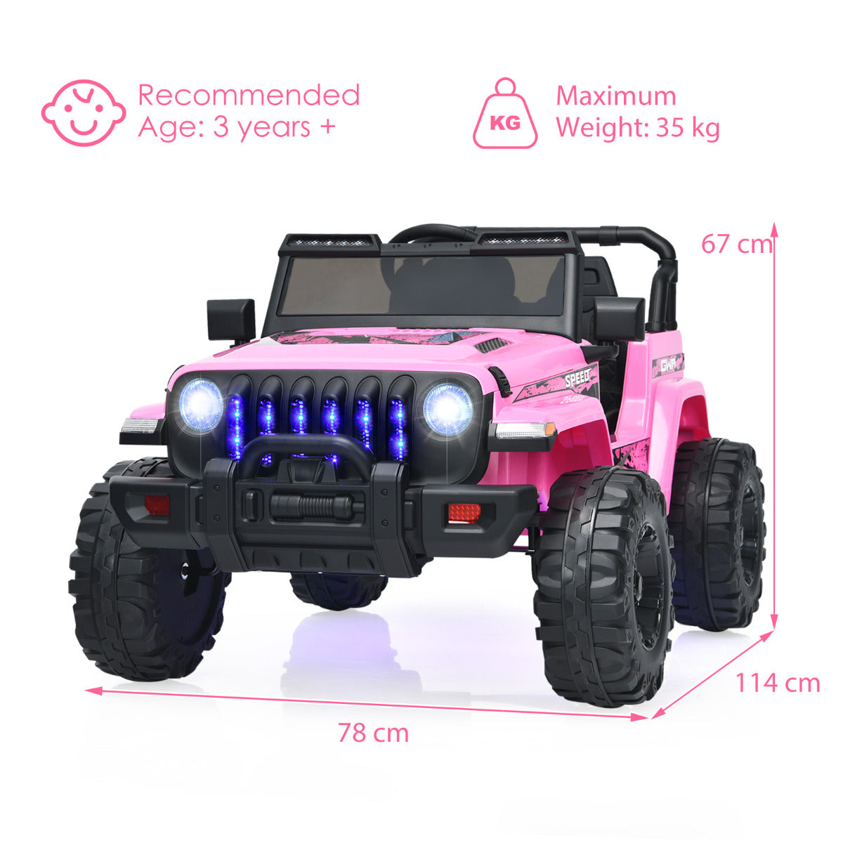 12V Kids Ride on Truck with 2.4G Parental Remote Control and Music- 12V Kids Ride on Truck with 2.4G Parental Remote Control and Music-