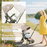 AIYAPLAY 5 in 1 Kids Trike with Adjustable Backrest, Toddler Tricycle with Push Handlebar, Adjustable Backrest, Dark Green AIYAPLAY 5 in 1 Kids Trike with Adjustable Backrest, Toddler Tricycle with Push Handlebar, Adjustable Backrest, Dark Green