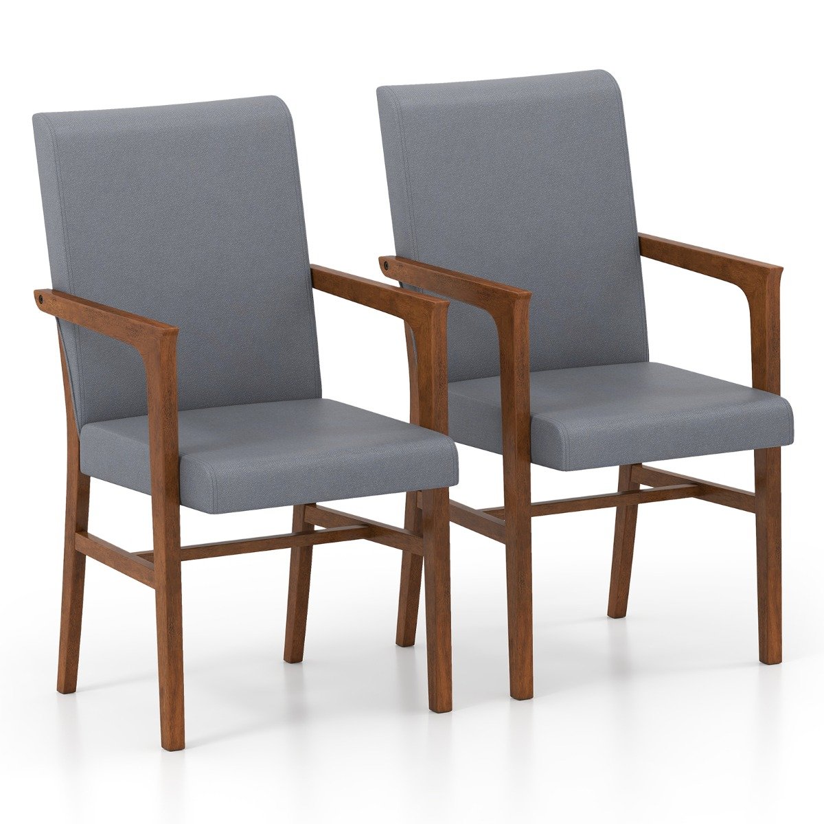 Mid-Century Modern Dining Chairs Set of 2 with High Back and Soft Cushion- Mid-Century Modern Dining Chairs Set of 2 with High Back and Soft Cushion-