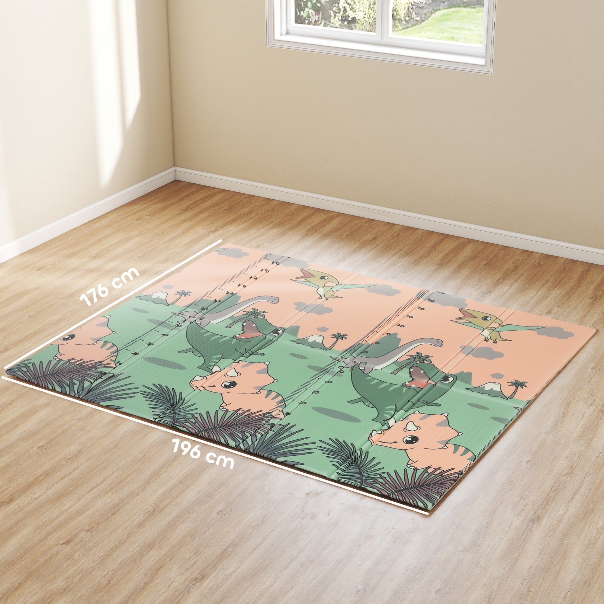 AIYAPLAY Baby Play Mat, Double Sideded Foldable Kids Crawling Mat, Reversible & Waterproof, Dinosaur AIYAPLAY Baby Play Mat, Double Sideded Foldable Kids Crawling Mat, Reversible & Waterproof, Dinosaur