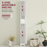 Elegant HOMCOM 185 cm Tall Bathroom Cabinet with Arched Doors - White Elegant HOMCOM 185 cm Tall Bathroom Cabinet with Arched Doors - White