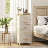 Elegant HOMCOM Chest of Five Fabric Drawers - Beige Elegant HOMCOM Chest of Five Fabric Drawers - Beige