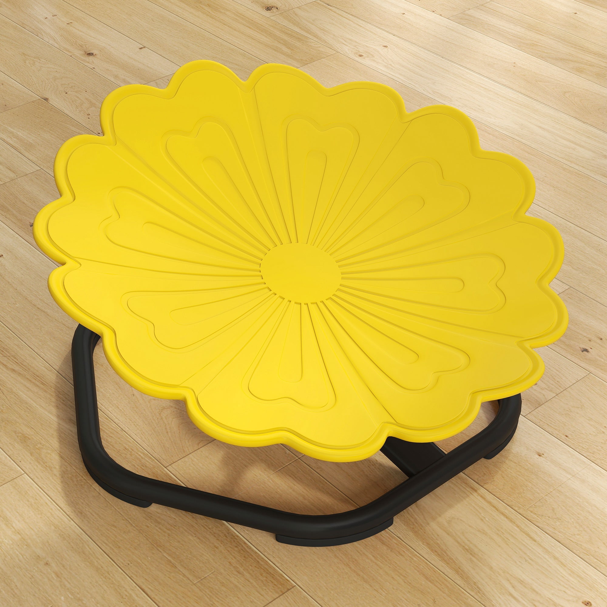 AIYAPLAY Flower-Shaped Sensory Spinning Chair with Non-Slip Base for Balance/Coordination, Yellow AIYAPLAY Flower-Shaped Sensory Spinning Chair with Non-Slip Base for Balance/Coordination, Yellow