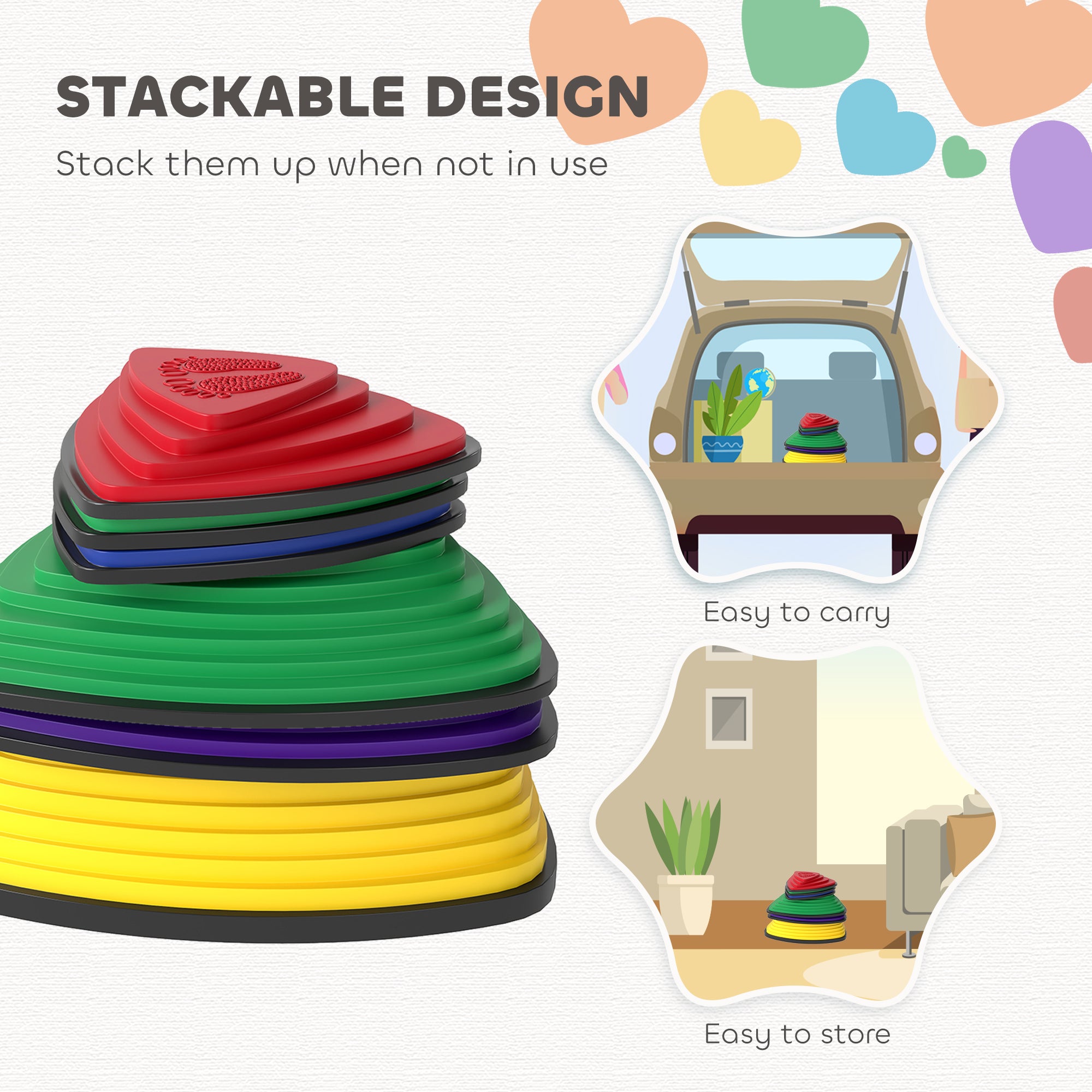 AIYAPLAY 6-Piece Stepping Stones for Kids, Stackable Sensory Toys Outdoor Indoor, Obstacle Course for Balance and Motor Skills AIYAPLAY 6-Piece Stepping Stones for Kids, Stackable Sensory Toys Outdoor Indoor, Obstacle Course for Balance and Motor Skills