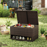 PE Rattan Spacious Storage Bin with Waterproof Liner and Shoe Rack PE Rattan Spacious Storage Bin with Waterproof Liner and Shoe Rack