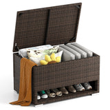 PE Rattan Spacious Storage Bin with Waterproof Liner and Shoe Rack PE Rattan Spacious Storage Bin with Waterproof Liner and Shoe Rack