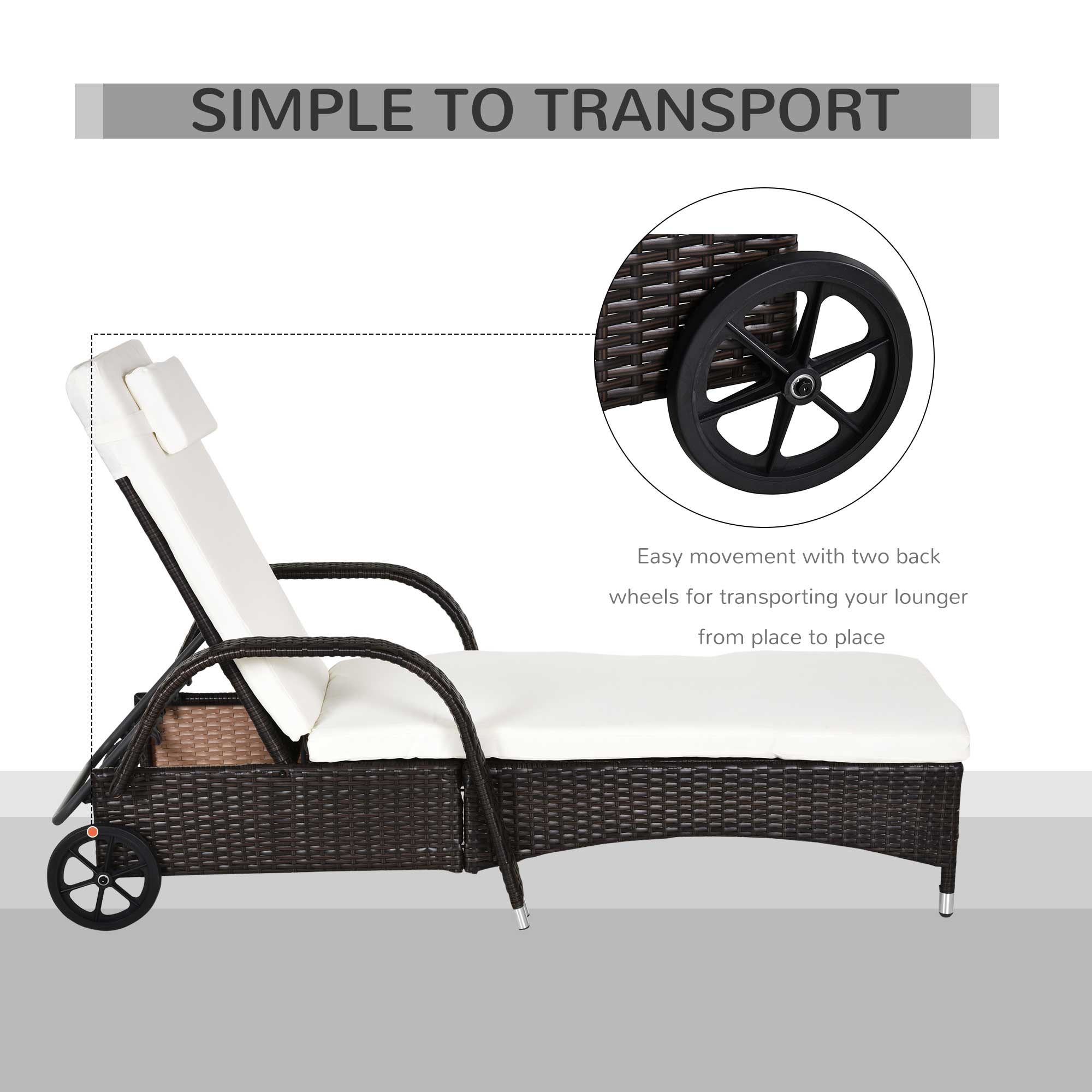 Outsunny 2PC Rattan Sun Lounger Recliner Bed Reclining Chair Patio Garden Outdoor Wicker Weave Adjustable Headrest with Fire Retardant Cushion – Brown Outsunny 2PC Rattan Sun Lounger Recliner Bed Reclining Chair Patio Garden Outdoor Wicker Weave Adjustable Headrest with Fire Retardant Cushion – Brown