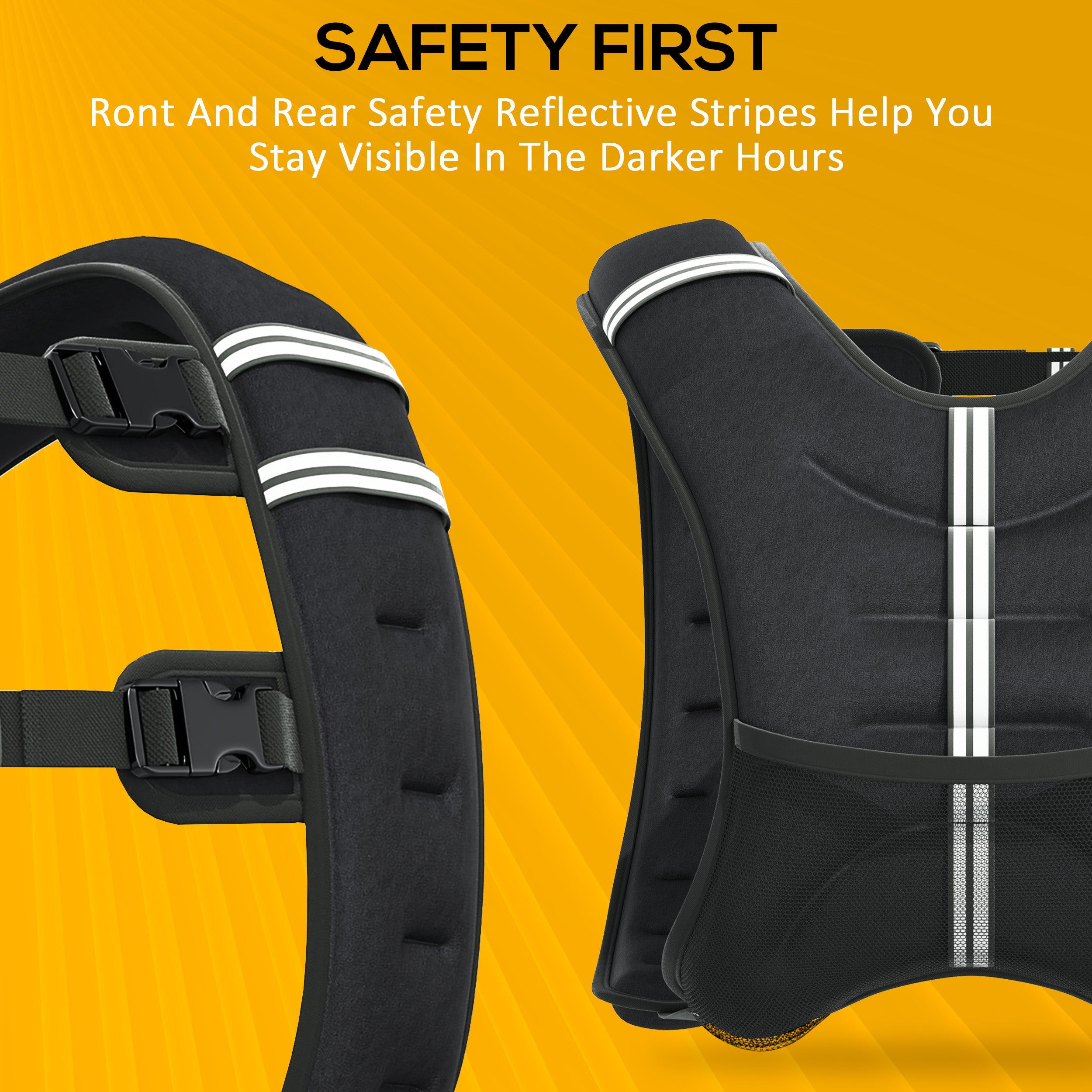 Elegant HOMCOM 10KG Weighted Vest, Running Weight Vest with Adjustable Straps, Convenient Pocket and Reflective Strips, for Men and Women Cardio Exercise Strength Training Workout Elegant HOMCOM 10KG Weighted Vest, Running Weight Vest with Adjustable Straps, Convenient Pocket and Reflective Strips, for Men and Women Cardio Exercise Strength Training Workout