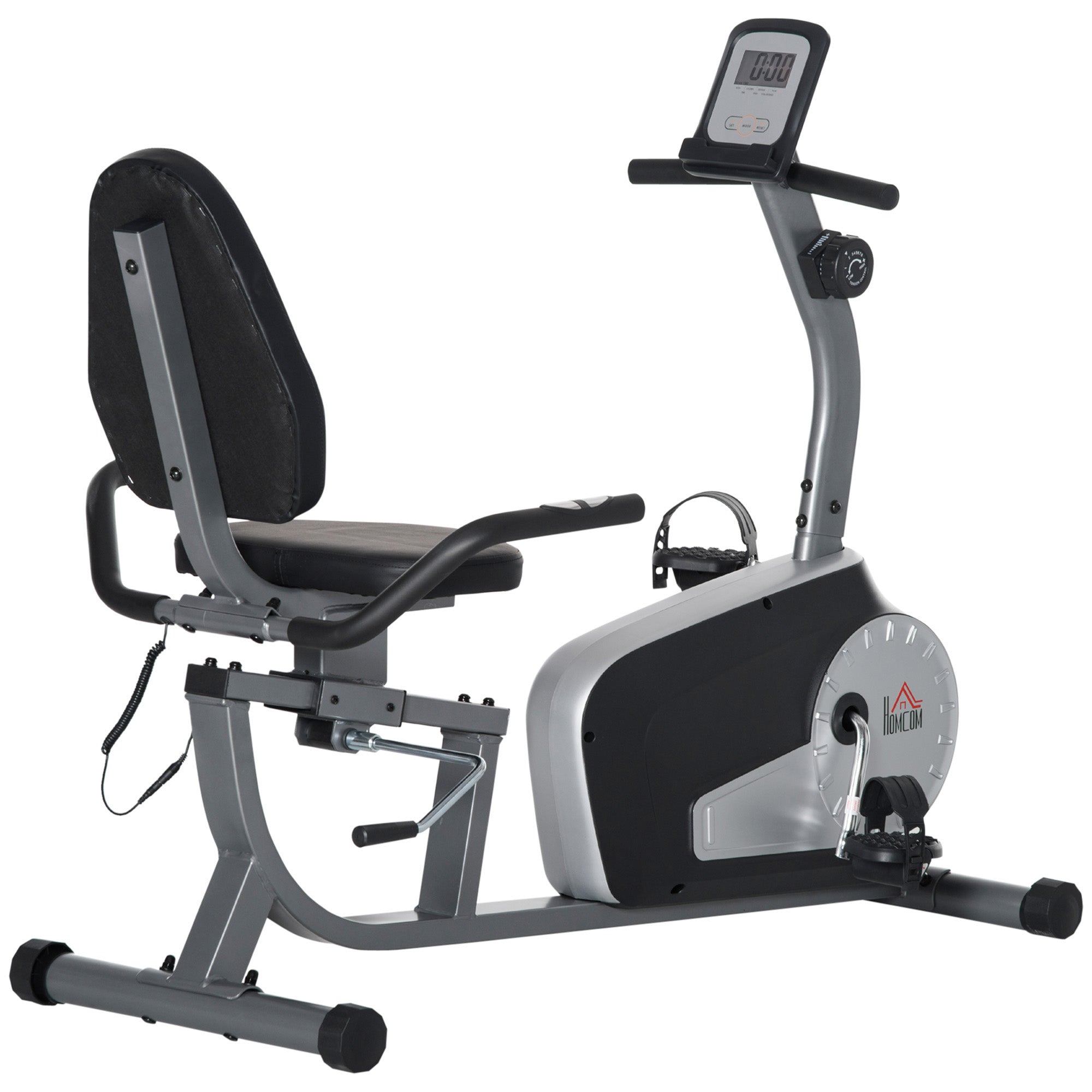 Elegant HOMCOM Exercise Bike with LCD Display, Stationary Bike with Quiet 8-Level Magnetic Resistance, Adjustable Seat and Backrest, Indoor Cycling Exercise Equipment for Home Gym Fitness Workout Training Elegant HOMCOM Exercise Bike with LCD Display, Stationary Bike with Quiet 8-Level Magnetic Resistance, Adjustable Seat and Backrest, Indoor Cycling Exercise Equipment for Home Gym Fitness Workout Training