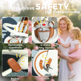 AIYAPLAY 5 in 1 Kids Trike with Adjustable Backrest, Toddler Tricycle with Push Handlebar, Adjustable Backrest, Cream White AIYAPLAY 5 in 1 Kids Trike with Adjustable Backrest, Toddler Tricycle with Push Handlebar, Adjustable Backrest, Cream White