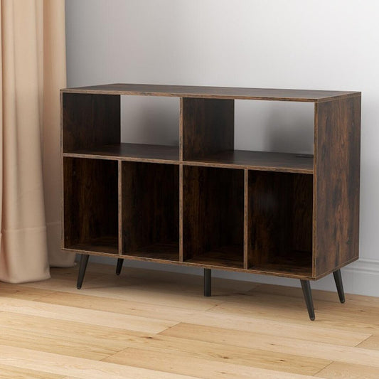 Record Player Stand 3-Tier Turntable Stand-Rustic Brown