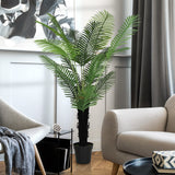 Elegant HOMCOM 175cm Artificial Areca Palm Tree with 16 PE Leaves, Decorative Artificial Plant with Plastic Pot and Flocked Soil, Fake Plant for Home Office Decor, Green Elegant HOMCOM 175cm Artificial Areca Palm Tree with 16 PE Leaves, Decorative Artificial Plant with Plastic Pot and Flocked Soil, Fake Plant for Home Office Decor, Green