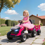 AIYAPLAY 12V Ride on Tractor and Trailer with Remote Control, Music, Shifter, Start-Up Sound, for Kids Ages 3-8 Years, Pink AIYAPLAY 12V Ride on Tractor and Trailer with Remote Control, Music, Shifter, Start-Up Sound, for Kids Ages 3-8 Years, Pink
