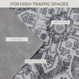 Elegant HOMCOM Vintage Area Rug, Non-Slip Washable Rug, Flannel Floor Carpet for Living Room, Bedroom, Dining Room, Home Office, 290 x 200 cm, in Sophisticated Grey Elegant HOMCOM Vintage Area Rug, Non-Slip Washable Rug, Flannel Floor Carpet for Living Room, Bedroom, Dining Room, Home Office, 290 x 200 cm, in Sophisticated Grey