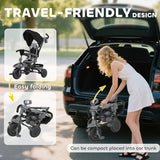 AIYAPLAY 6 in 1 Foldable Kids Trike with Adjustable Parent Handle & Canopy for Ages 1-5, Black AIYAPLAY 6 in 1 Foldable Kids Trike with Adjustable Parent Handle & Canopy for Ages 1-5, Black