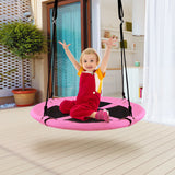 100cm Children Flying Saucer Tree Swing with Adjustable Rope-