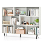 10-Cube Bookcase 140 CM Spacious Storage Organizer with 5 Tapered Metal Legs-