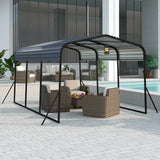 15FT Heavy-Duty Metal Carport Outdoor Garage Car Shelter-