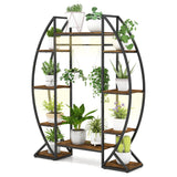 160CM Tall Indoor Plant Stand with Grow Lights-Coffee