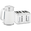 Elegant HOMCOM Electric Kettle and Toaster Set, 3000W 1.7L UK Strix Thermostat Rapid Boil Jug Kettle with Limescale Filter, Cool Touch Body, 4 Slice Toaster with 7 Browning Controls, Crumb Tray, White