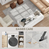 Elegant HOMCOM Modern Area Rug, Geometric Pattern Non-Slip Washable Rug, Soft Floor Carpet for Living Room, Bedroom, Dining Room, Home Office, 290 x 200 cm, in Sophisticated Grey